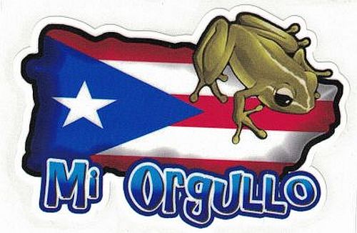PUERTO RICO ''FLAG & COQUI''  MI ORGULLO VINYL CAR STICKER