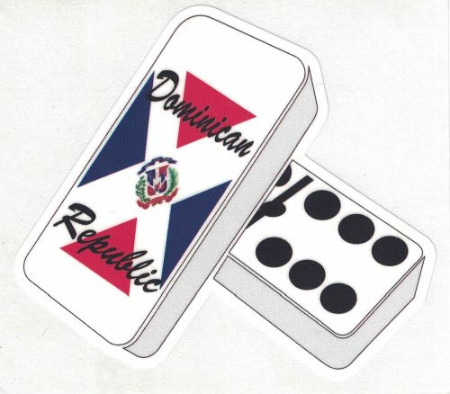 DOMINICAN REPUBLIC ''DOMINO WITH SHIELD'' VINYL CAR STICKER