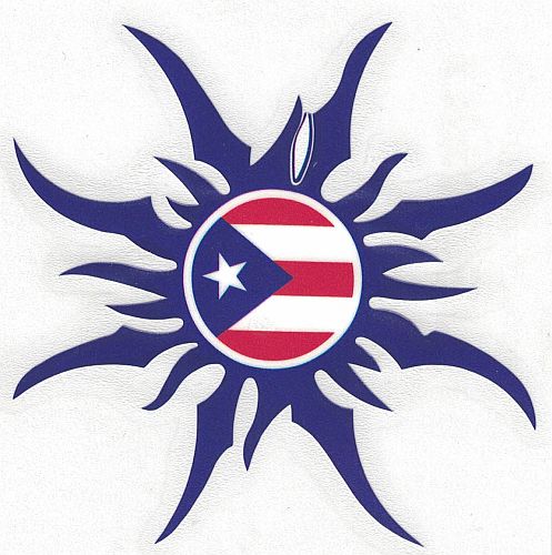 PUERTO RICO ''BLUE'' SUN VINYL CAR STICKER