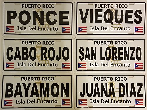 PUERTO RICO ''CITIES'' CAR LICENSE PLATES