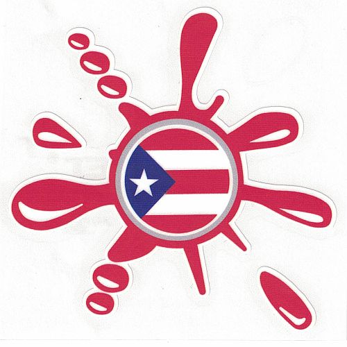 PUERTO RICO FLAG RED CAR STICKER