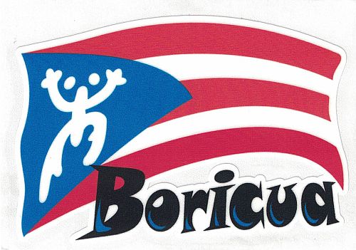 PUERTO RICO FLAG ''COQUI TAINO'' BORICUA CAR STICKER