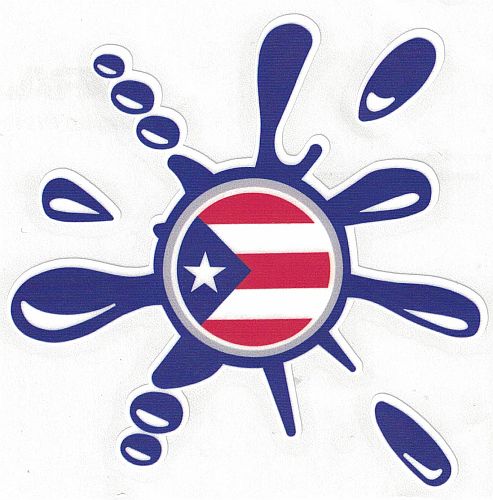 PUERTO RICO FLAG BLUE CAR STICKER