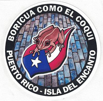 PUERTO RICO ''BORICUA COMO EL COQUI'' CAR STICKER