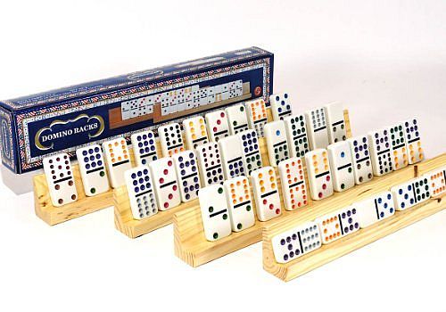 WOODEN DOMINOE HOLDER
