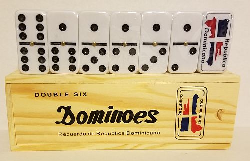 DOMINICAN REPUBLIC. ''MAP''  DOUBLE SIX DOMINOES