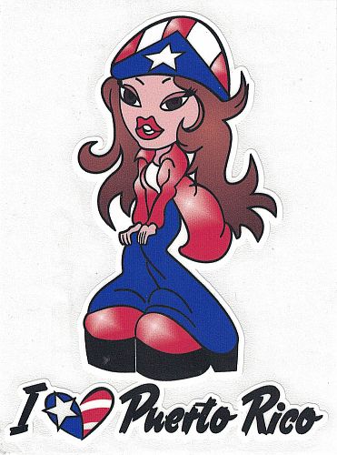 PUERTO RICO '' GIRL'' VINYL CAR STICKER