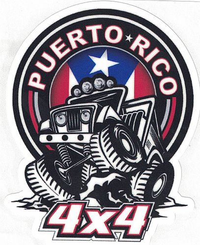 PUERTO RICO ''4X4'' VINYL CAR STICKER