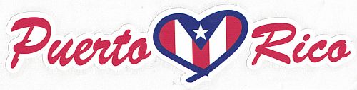 PUERTO RICO FLAG ''HEART'' VINYL CAR STICKER