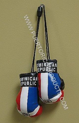DOMINICAN REPUBLIC FLAG HANGING BOXING GLOVES