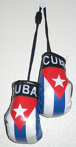 CUBA FLAG HANGING BOXING GLOVES
