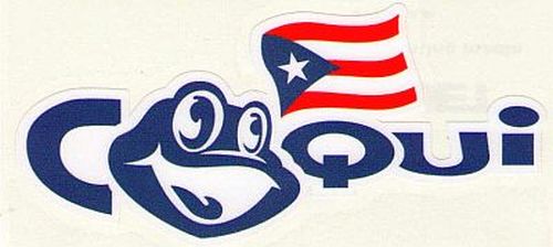 PUERTO RICO ''COQUI-FLAG'' VINYL CAR STICKER