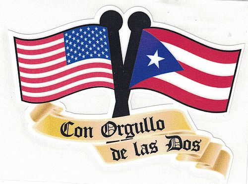 PUERTO RICO & USA ''CON ORGULLO DE LAS DOS'' CAR STICKER