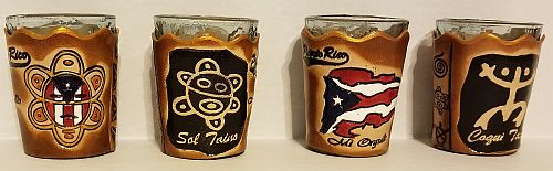 PUERTO RICO ''LEATHER'' SHOT GLASSES