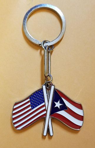 PR & USA FLAGS KEYCHAIN