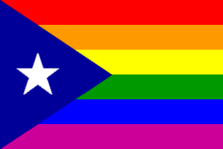 PUERTO RICO FLAG ''RAINBOW'' LARGE FLAG 3'' X  5''