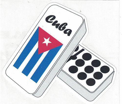 CUBA FLAG DOMINOE CAR STICKER