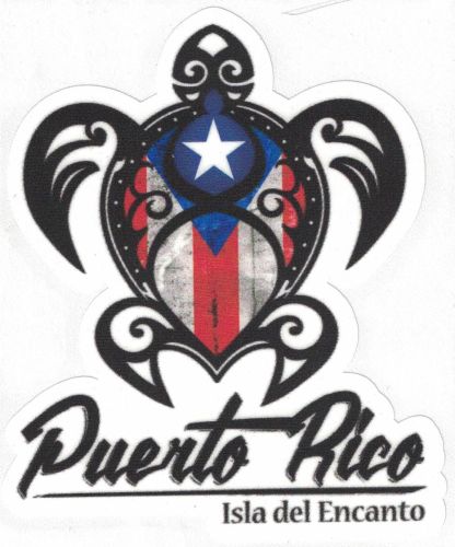 PUERTO RICO FLAG TURTLE CAR STICKER