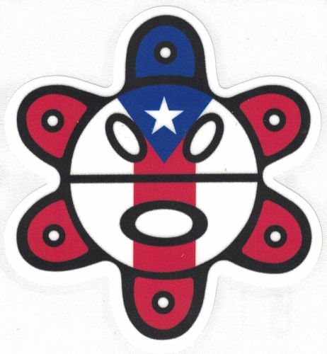 PUERTO RICO FLAG SOL TAINO CAR STICKER