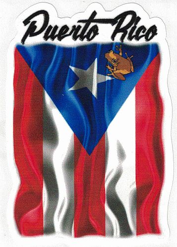 PUERTO RICO ''COQUI ON FLAG'' CAR STICKER
