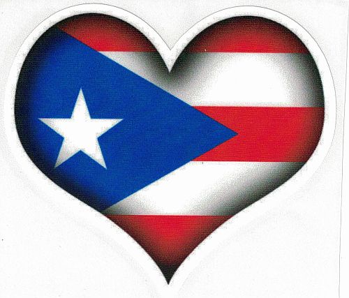 PUERTO RICO FLAG ''HEART'' CAR STICKER