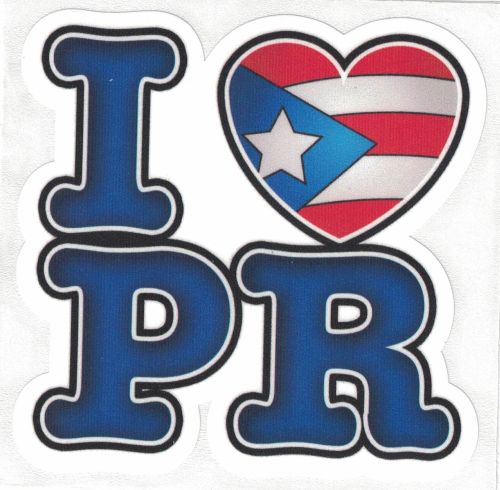 PUERTO RICO '' I LOVE PR'' CAR STICKER