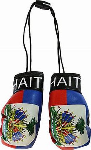 HAITI FLAG HANGING BOXING GLOVES