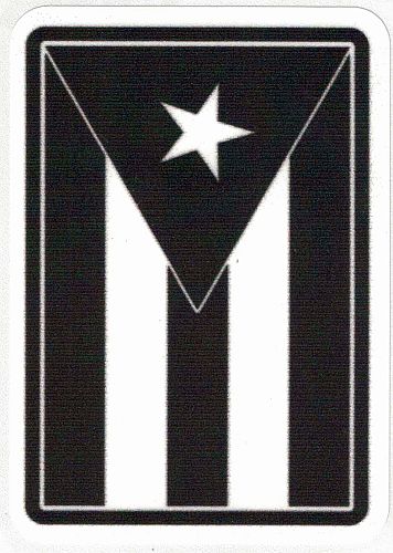 PUERTO RICO FLAG ''BLACK'' CAR STICKER