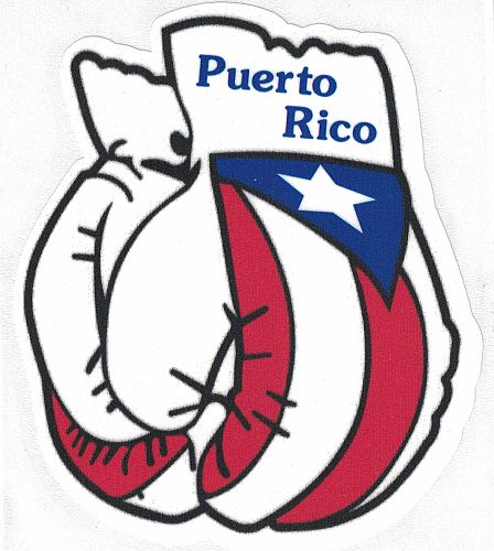 PUERTO RICO  FLAG ''BOXING GLOVES'' CAR STICKER