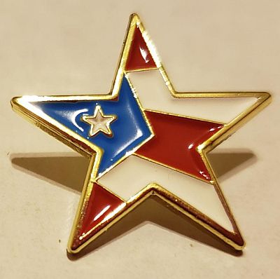 PUERTO RICO FLAG ''STAR'' PIN