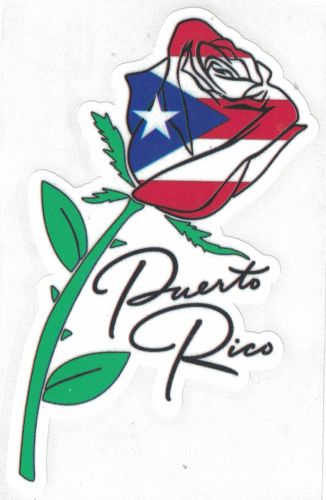 PUERTO RICO FLAG ''ROSE'' CAR STICKER