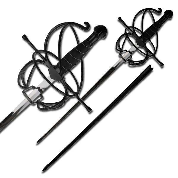 Medieval Warrior Fencing Rapier SPIRAL Swept Hilt Sword