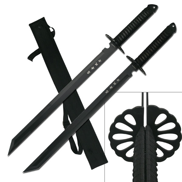 2-PC Full Tang Ninja Twin Bladed SWORD