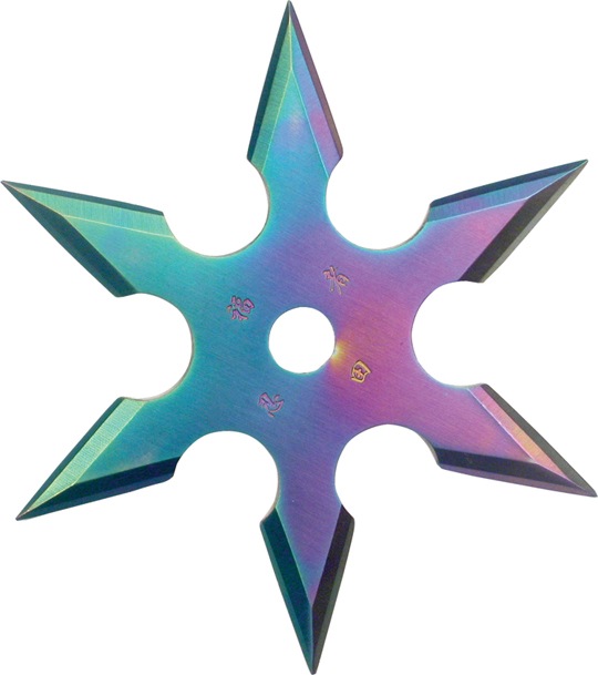 Rainbow Color Throwing Star 4''