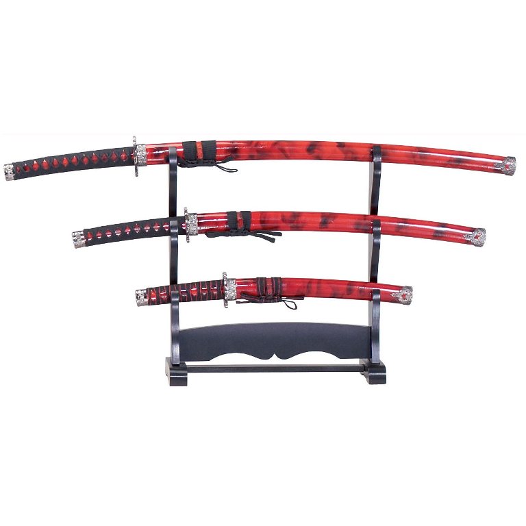 Snake eye Warrior Black And Red Japanese Katana Sword Set