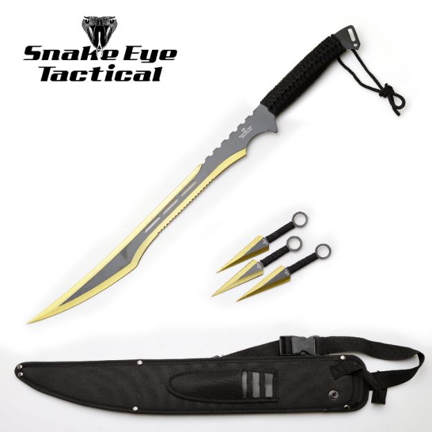 Snake Eye Tactical NINJA SWORD With Kunai/Throwing Knife Set