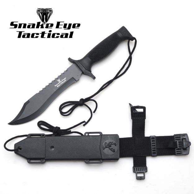 Snake Eye Tactical Bowie Black Stainless Steel Blade 12''