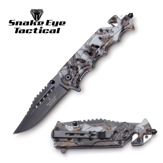 Snake Eye Rescue Style Spring Assist KNIFE 5'' Closed