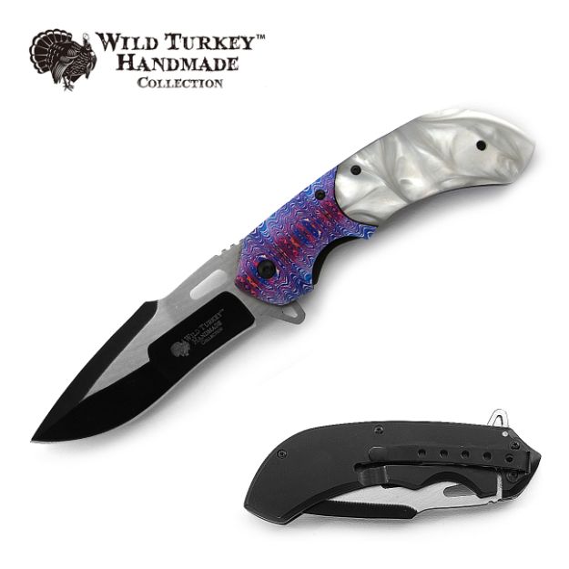 Wild Turkey Handmade Collection Spring Assist KNIFE 4.5'' Closed