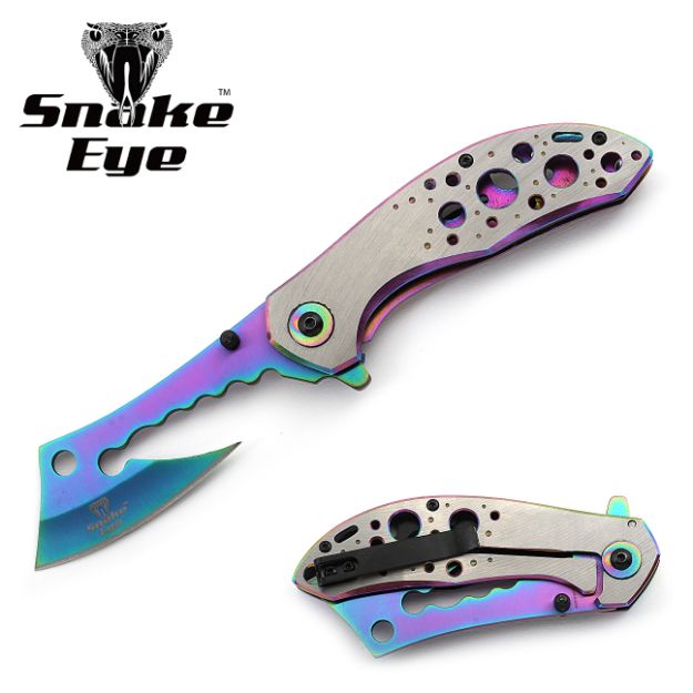 Snake Eye Tactical Spring Assist KNIFE 4.5'' Closed with Clip