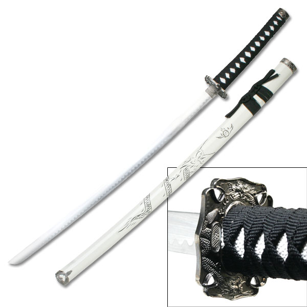 Bushido DRAGON Samurai Katana - White  41''