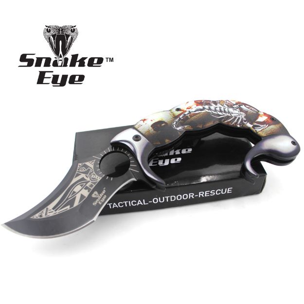 Snake Eye Tactical Scorpion Design Spring Assist KNIFE 5.5''