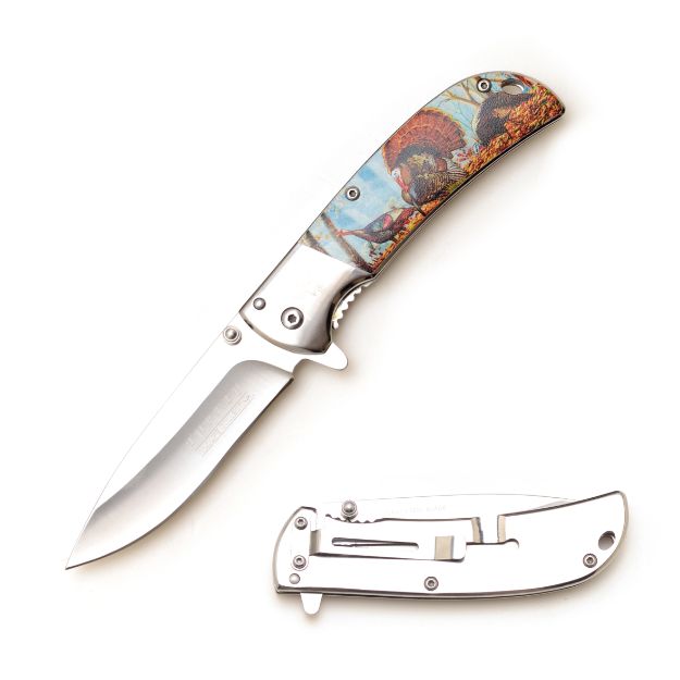 Wild Turkey Handmade Gentleman Collection Assisted KNIFE 4''Closed