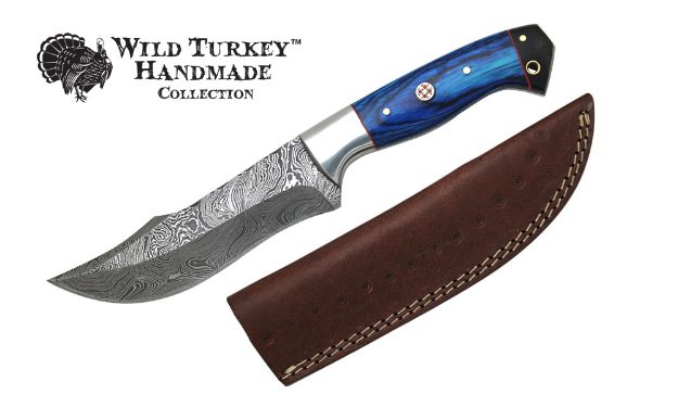 Wild Turkey Handmade Damascus Collection Fix Blade Knife