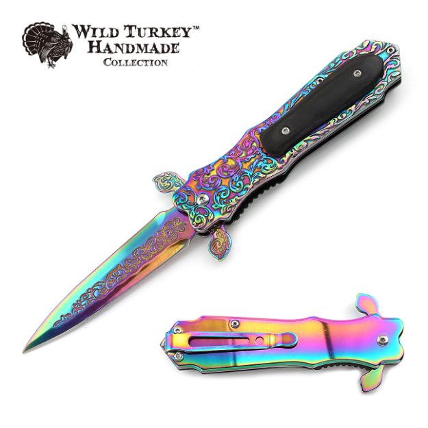 Wild Turkey Handmade Collection Spring Assist KNIFE 5'' Closed