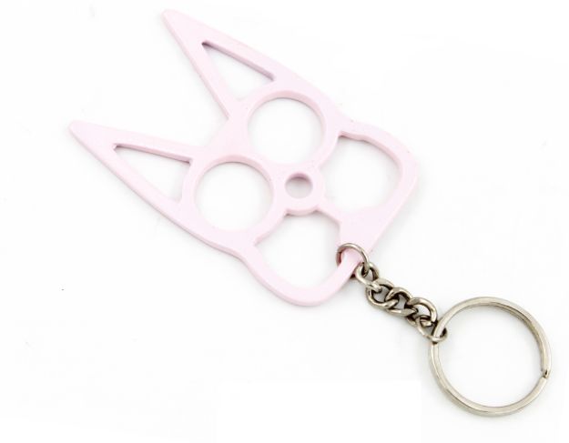 Cat Self Defensive Key Chain Size 3.14 X 1.96 inch Pink