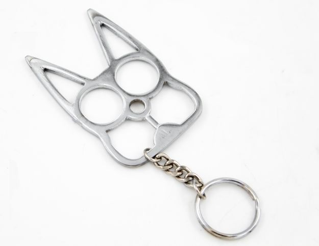 Cat Self Defensive Key Chain Size 3.14 X 1.96 inch Sliver