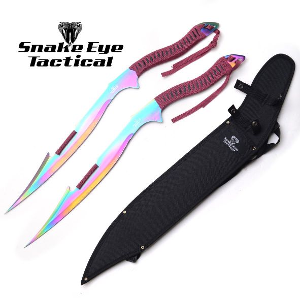 Snake Eye Fantasy Dual Ninja SWORDs With Nylon Sheath