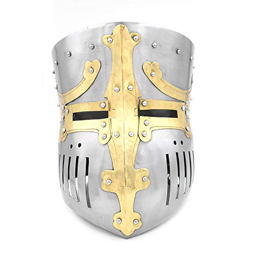 Medieval Warrior Templar Brass Crusader HELMET Knights HELMET