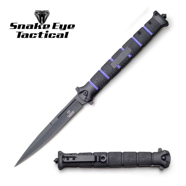 Snake Eye Tactical Stiletto Style Spring Assist KNIFE